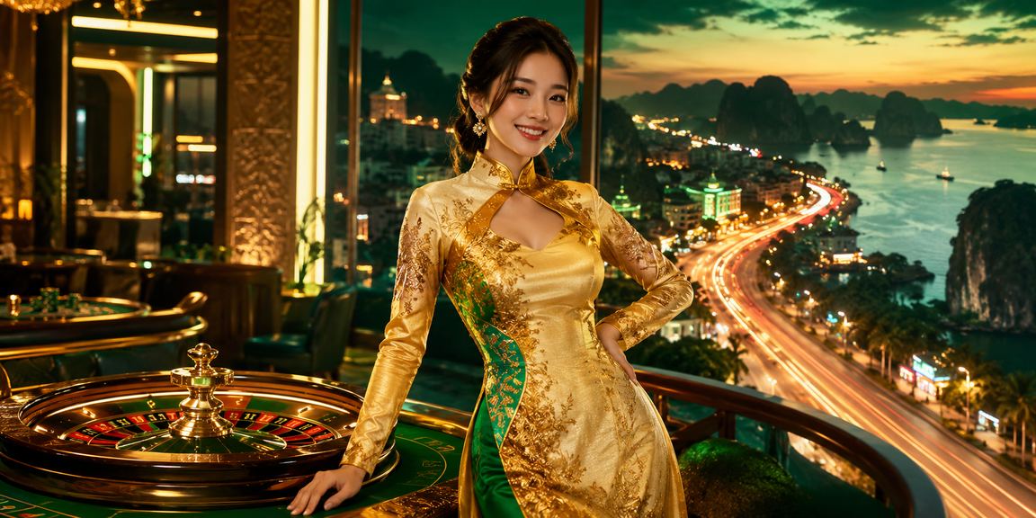 Phụ nữ mặc áo dài chơi roulette trên vịnh Hạ Long